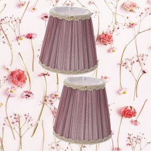 Uonlytech 2 Pcs Clamped Bubble Fabric Vintage Style Whimsical Shimmer Lampshades